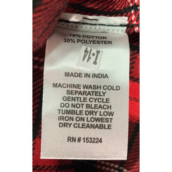 Rainforest Men's Heavyweight Flannel Shirt Black/Red Plaid Size Large‎ - Picture 6 of 10